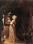 Woman before the mirror - detail by Frans van Mieris